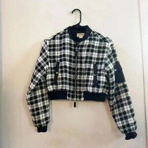 Anthropologie Maeve buffalo plaid cropped‎ jacket XS
